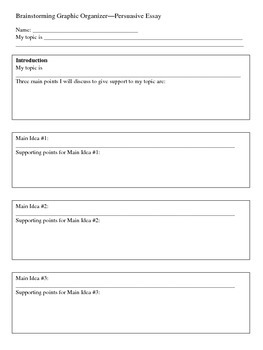Persuasive Writing Graphic Organizers by A Helping Hand | TPT