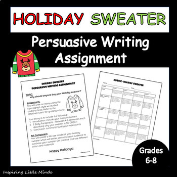 Preview of Persuasive Writing Holiday Sweater Assignment