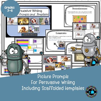 Preview of Persuasive Writing Images and Scaffolded templates