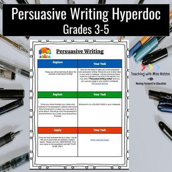 Preview of Persuasive Writing Interactive Hyperdoc