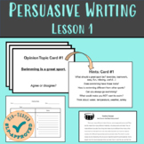 Persuasive Writing Lesson Level 1 Pros and Cons Activities