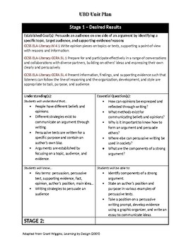 Preview of Persuasive Writing (Lesson Plan)