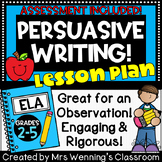Persuasive Writing Lesson Plan with Activities and Assessm