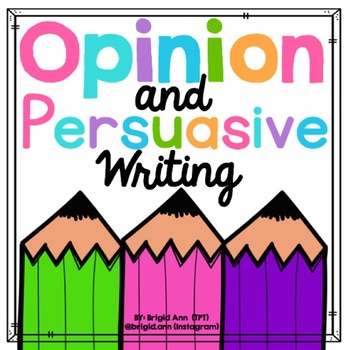 Preview of Opinion and Persuasive Writing Unit