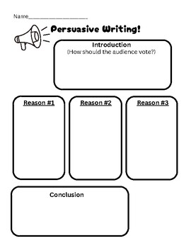 Preview of Persuasive Writing Organizer