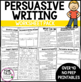 Persuasive Writing Worksheet Pack - No Prep Lesson Ideas