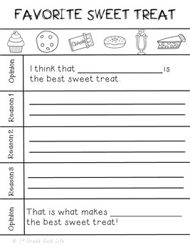Persuasive Writing Packet l Opinion Writing by 1st Grade Salt Life