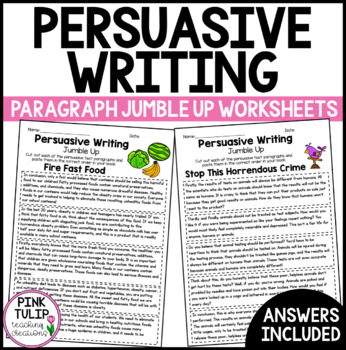 Preview of Persuasive Writing - Paragraph Jumble Up