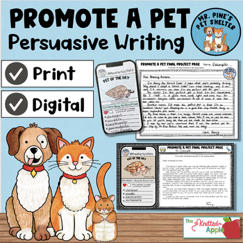 Preview of Persuasive Writing Pet Theme {Promote a Pet Project}