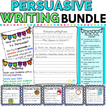 Preview of Persuasive Writing Frames, Prompts Idea Cards, Anchor Charts, Checklists BUNDLE