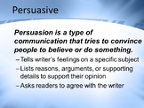 Persuasive Writing PowerPoint Presentation
