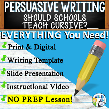 Preview of Persuasive Writing Prompt - Graphic Organizer - Should Schools Teach Cursive?