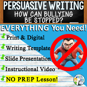 Preview of Persuasive Writing Prompt w/ Graphic Organizer - How Can Bullying Be Stopped?