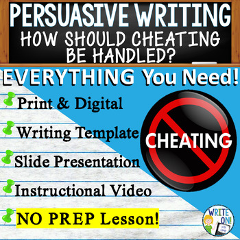 Preview of Persuasive Writing Prompt w/ Graphic Organizer - How Should Cheating Be Handled?