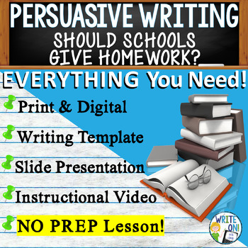 Preview of Persuasive Writing Prompt w/ Graphic Organizer - Should Schools Give Homework?