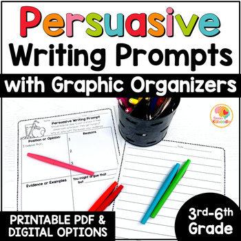 Preview of Opinion Writing Prompts with Graphic Organizers: Persuasive Writing Prompts