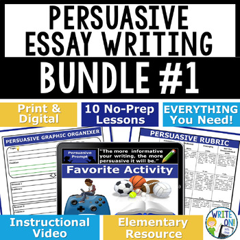 Preview of Persuasive Essay Writing Bundle #1 - Rubric - Graphic Organizer - Outline - Quiz