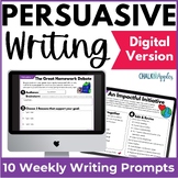 Persuasive Writing Prompts for Weekly Paragraph Writing - DIGITAL