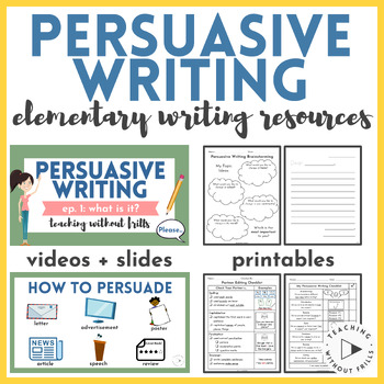 Preview of Persuasive Opinion Writing Resources, Paper, Videos, Organizers, Slides