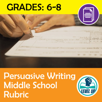 Preview of Persuasive Writing Rubric - Middle School