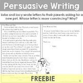 Persuasive Writing Sample Letters (persuasive vs. non-persuasive)