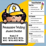 Persuasive Writing Rubric or Checklist