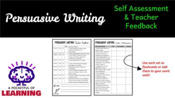 Preview of Persuasive Writing Student checklist and Teacher Feedback Slip