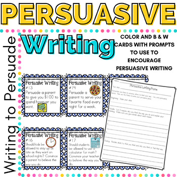 Preview of Persuasive Writing Prompt Cards with Writing Ideas | Persuasive Writing Frame
