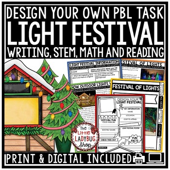 Preview of Persuasive Writing Task Design Holiday Festival of Lights Project Based Learning