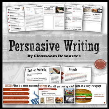 Preview of Persuasive Writing Unit FREE sample lessons