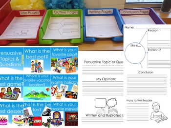 Preview of Persuasive Writing Unit (Writing Pages, Visuals and Rubric)