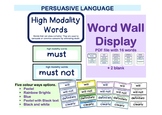 Persuasive Writing Word Wall High Modality Language