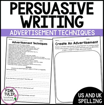 Preview of Advertisement Techniques - Persuasive Writing Worksheets