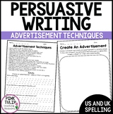 Advertisement Techniques - Persuasive Writing Worksheets