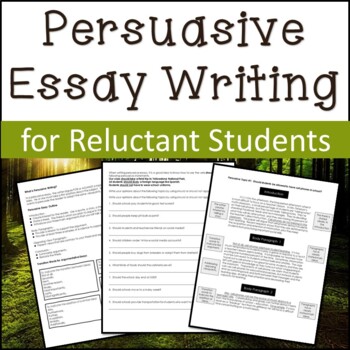 Preview of Persuasive Essay Activities for Reluctant Writers