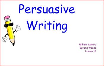 Preview of Persuasive Writing with the Hamburger Model