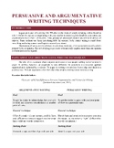 Persuasive and Argumentative Writing Techniques (Lesson No