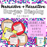 Persuasive and Narrative Burger Display EDITABLE