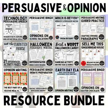 Preview of Persuasive and Opinion ELA Activity BUNDLE | Reading, Writing, Speaking