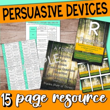 Preview of Persuasive devices display / anchor charts and special needs adjustments