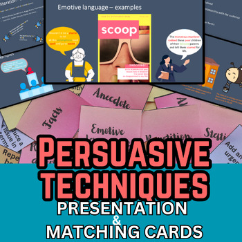 Preview of Persuasive techniques presentation + matching cards