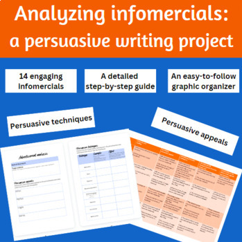 Preview of Persuasive writing: Advertisement/Infomercial analysis project