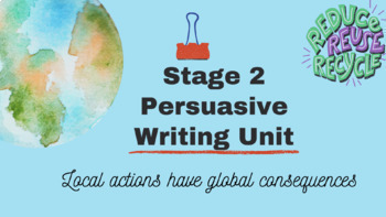 Preview of Persuasive writing unit Stage 2 Australian NSW 2022 English