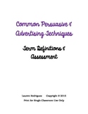Persuasive/Advertising Techniques: Term Definition & Assessment