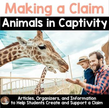 Preview of Animal Captivity Persuasive & Opinion Writing with Template & Graphic Organizer