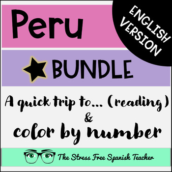 Preview of Peru ENGLISH VERSION Reading AND Color By Number BUNDLE
