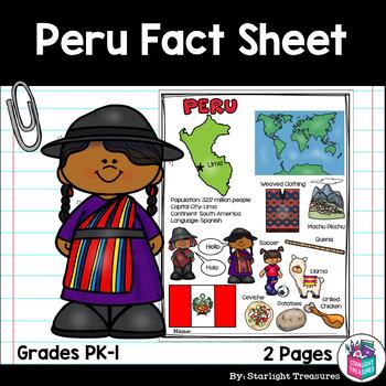 Preview of Peru Fact Sheet for Early Readers