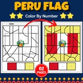 Peru Flag Color by number Coloring Page - Hispanic Heritag