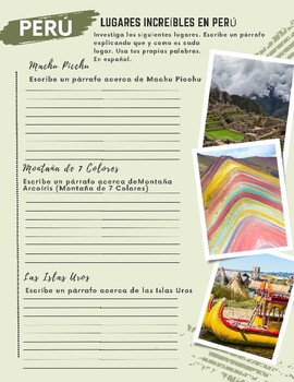Preview of Perú- Lugares Increíbles- Actividad Cultural - Latinoamérica