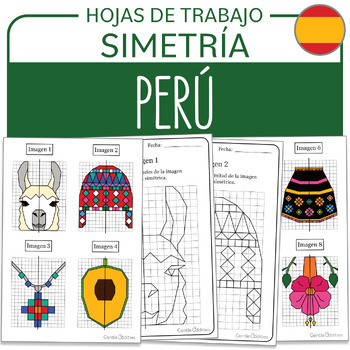 Preview of Peru Math Activity Simetría SPANISH Peru Symmetry Hispanic Heritage Month